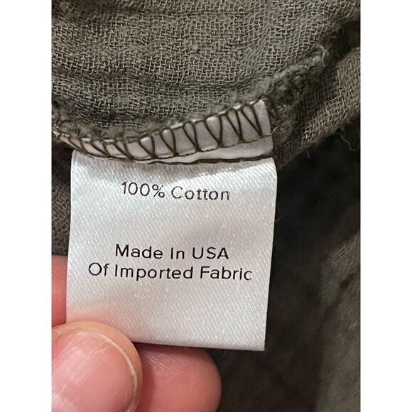 Roan & Ryan 100% Sage Cotton Gauzy Pull-On Pants Size Large Boho Lagenlook - Picture 5 of 7